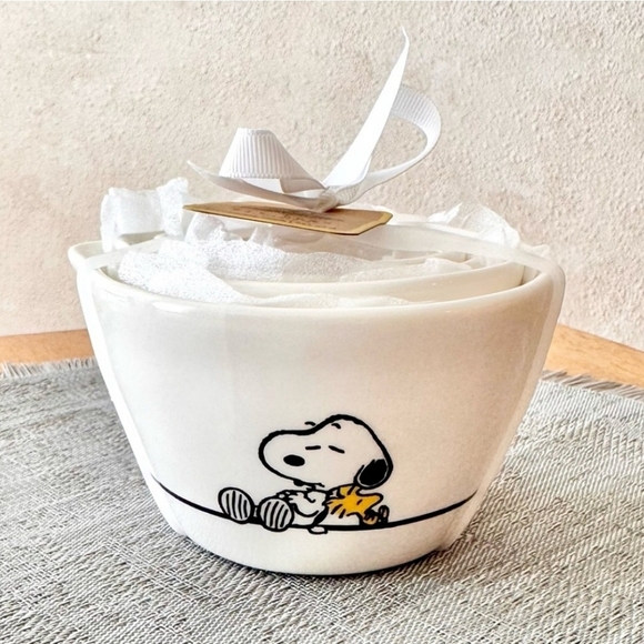 Peanuts Rae Dunn Snoopy & Woodstock Ceramic Measuring Cups 4 Designs NEW! - Picture 1 of 5